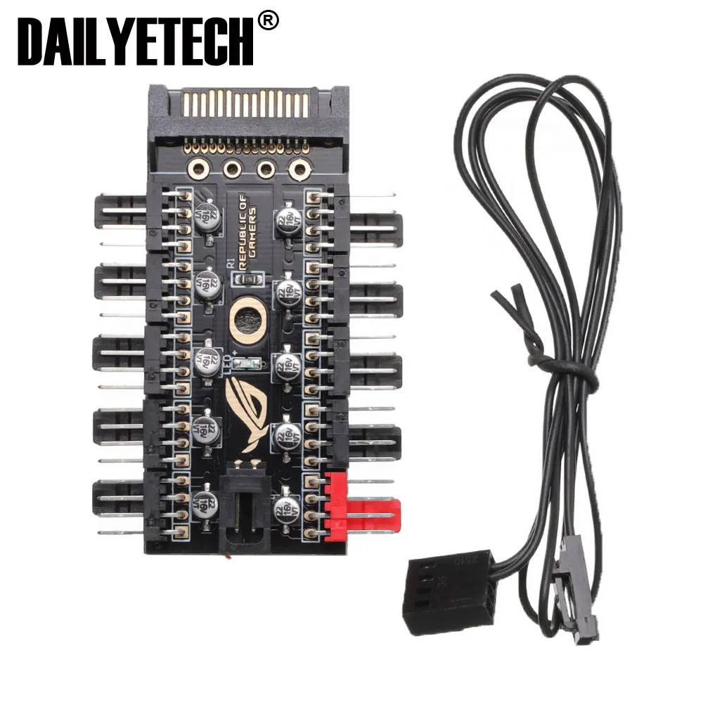 1 to 10 4 Pin PWM Cooler Fan HUB Splitter Extension PC Speed Controller Adapter