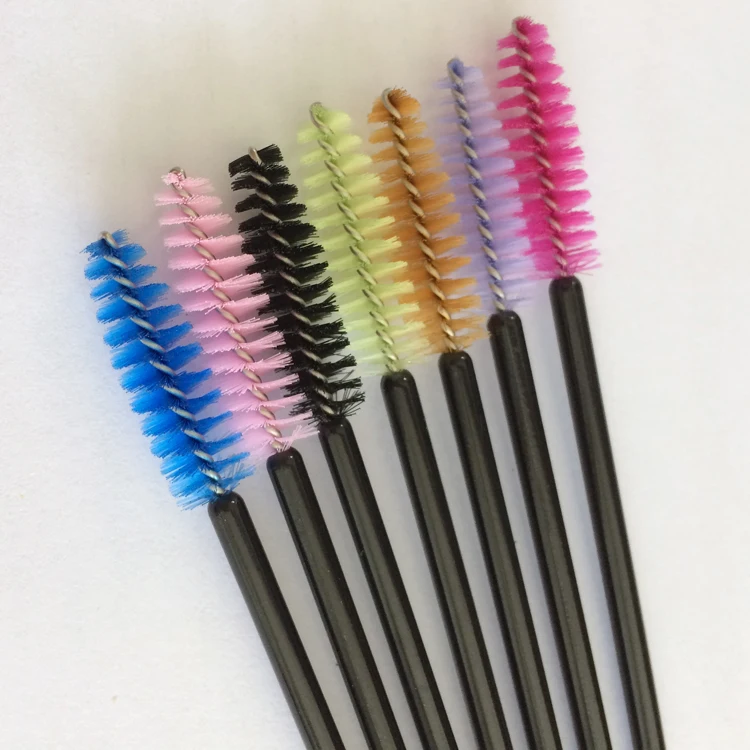 

wholesale disposable mascara wand one time use eyelash brush with solid sticker