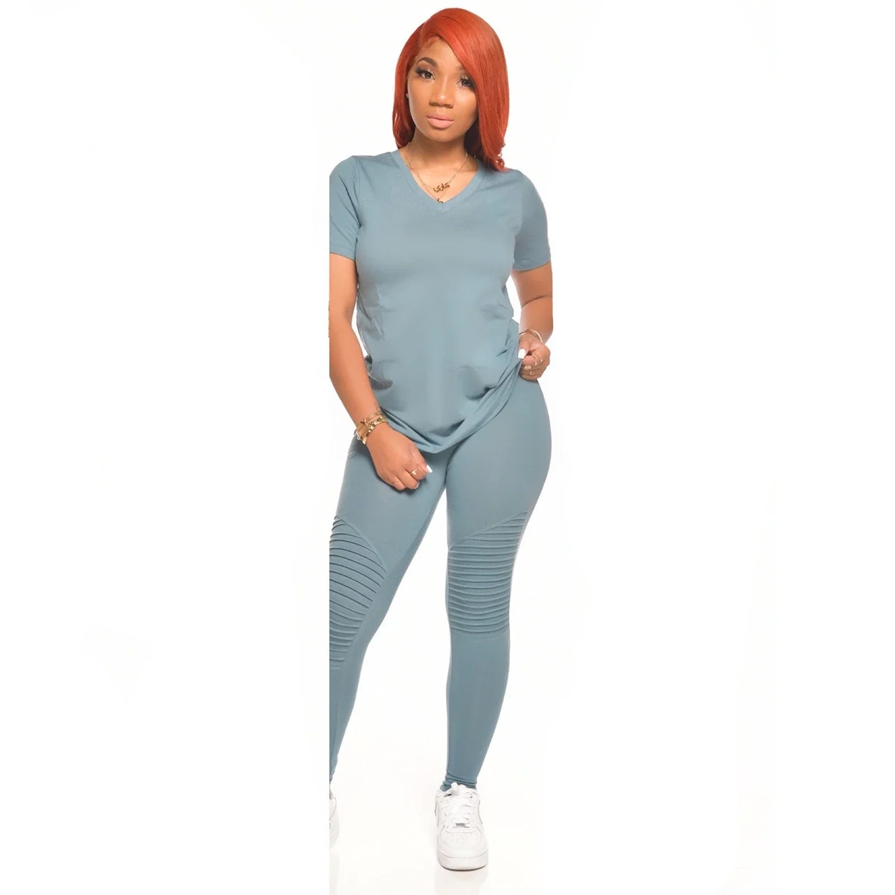 

Women's summer sets solid color outfits 2 pieces women set two piece pants set, As the picture show