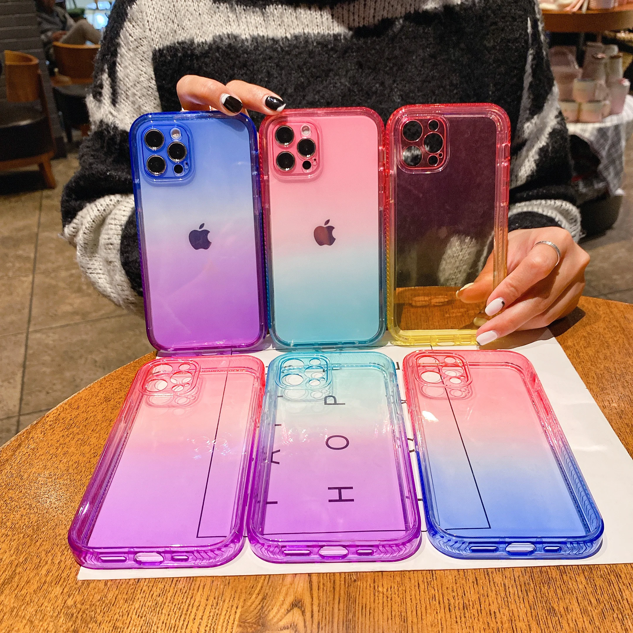 

For iPhone 12 Case Gradual Colors Mobile Phone Case Protection Case for iPhone 12 Pro Max, 6 colors optional