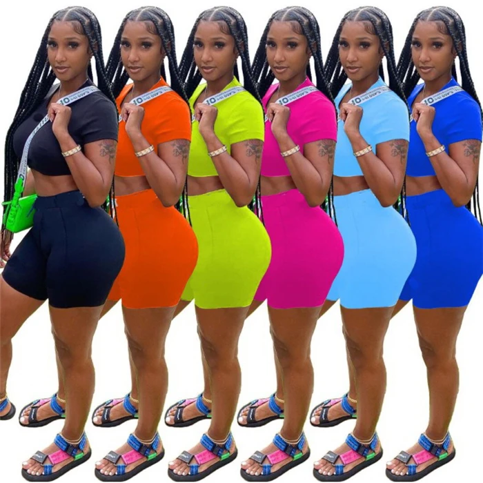 

Custom Logo 2021 Women Two Piece Set Clothing Bodycon Sexy Summer Outfits Women 2 Piece Pant Sets SY21013