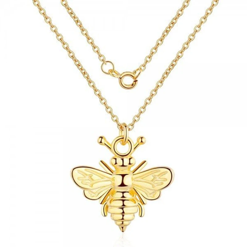

2020 ROXI Insect Bee Pattern Clavicle Jewelry Chain 925 Sterling Silver Ladies Temperament Necklace