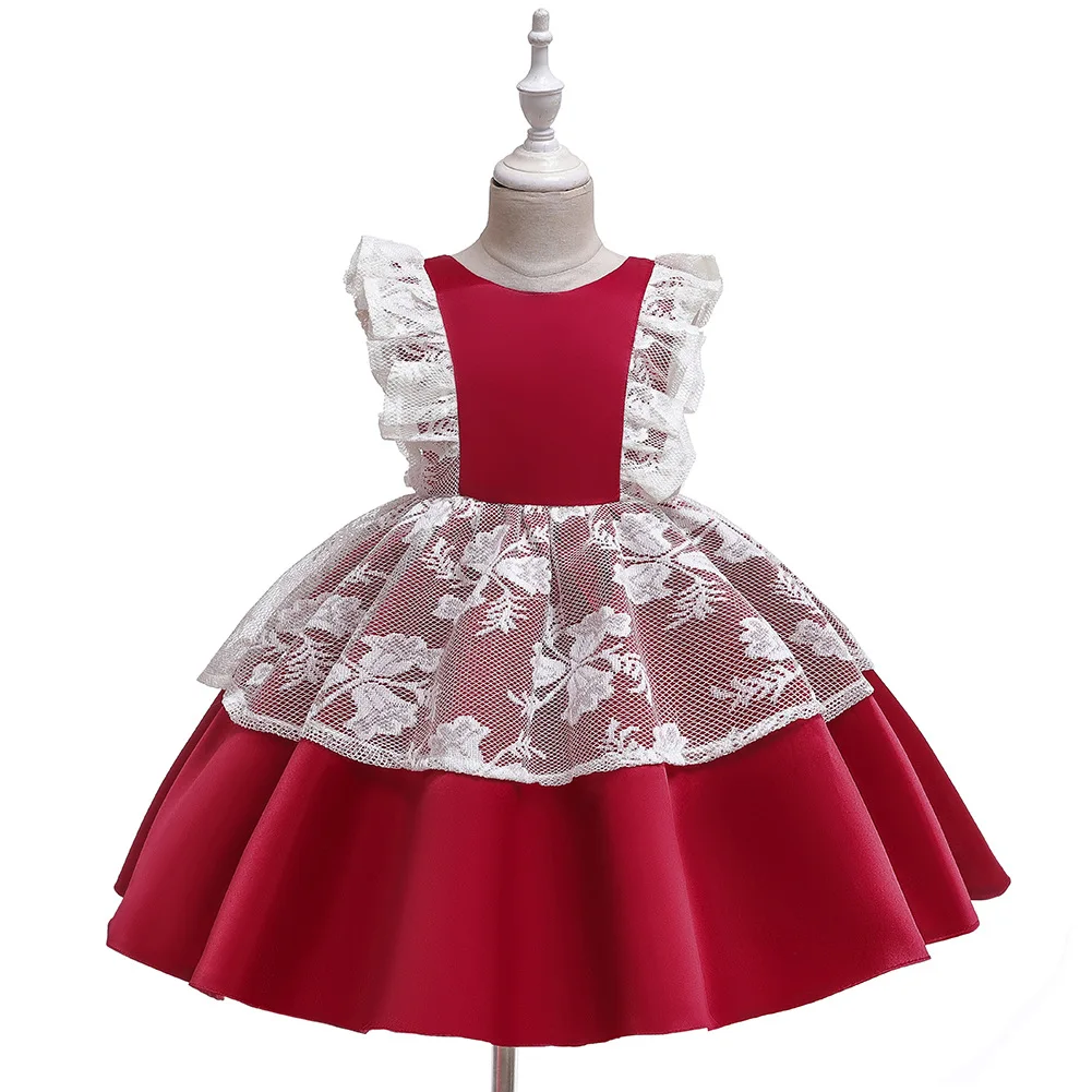 

Girl's princess gown dress children's formal dress bow maid baby-year-old pettiskirt