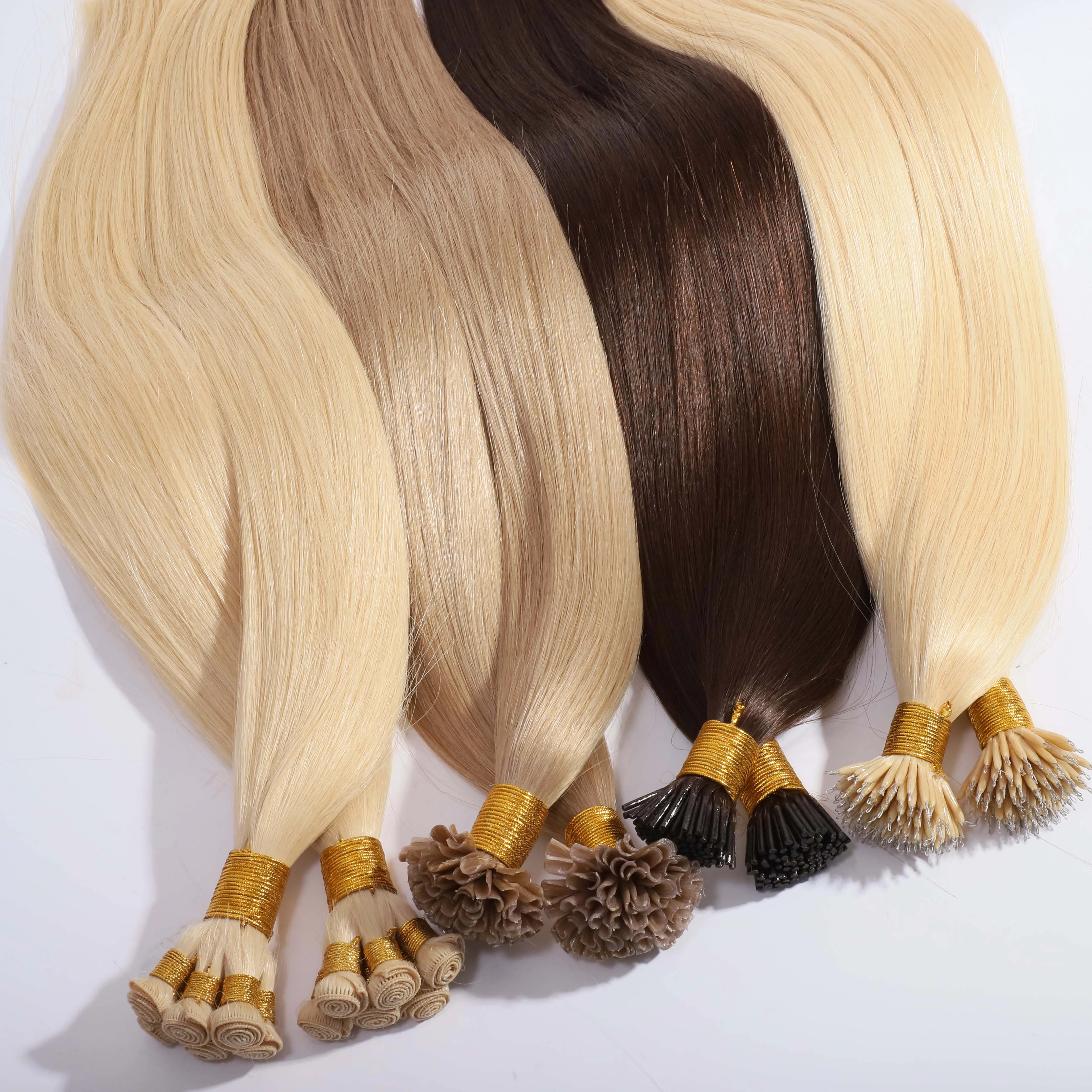 

Luxury Platinum Blonde Color Full Cuticle Slavic Nail U Tip Prebonded Human Hair Extensions
