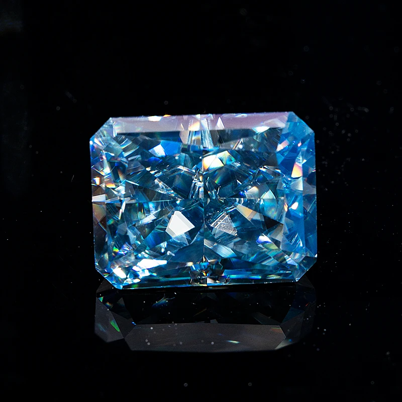 

Holycome Wholesale 0.4-5CT Custom Vivid Blue Radiant Cut GRA Certificate Moissanite Diamond