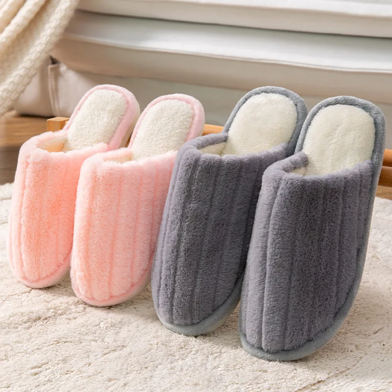 

Women Home men's Slippers Cartoon Cat Shoes Non-slip Soft Warm fur House Slippers Indoor home Bedroom Lovers Couples Floor Shoes, Customized color