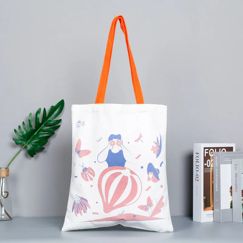 

100%Cotton Tote Cloth Grocery Shopping Bags With Colorful Washable Eco Friendly, Customized