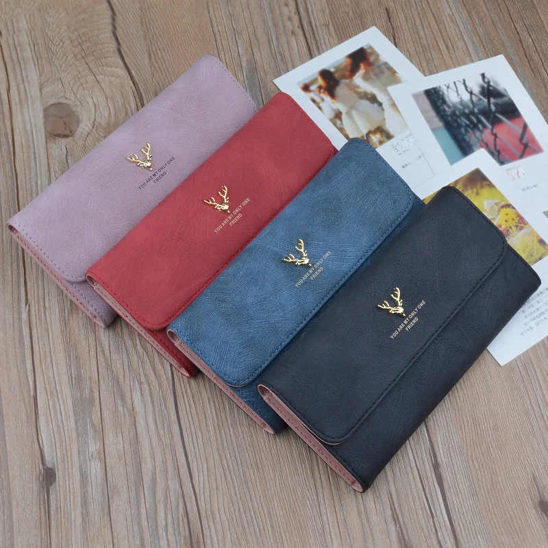 

2021 New Ladies Purse Women's Long wallet Soft PU Leather Wallet