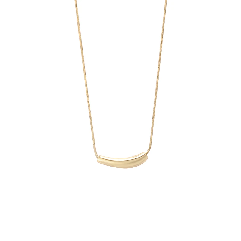 

Fashion Jewelry minimalist snake chain Gold plated sterling silver necklace