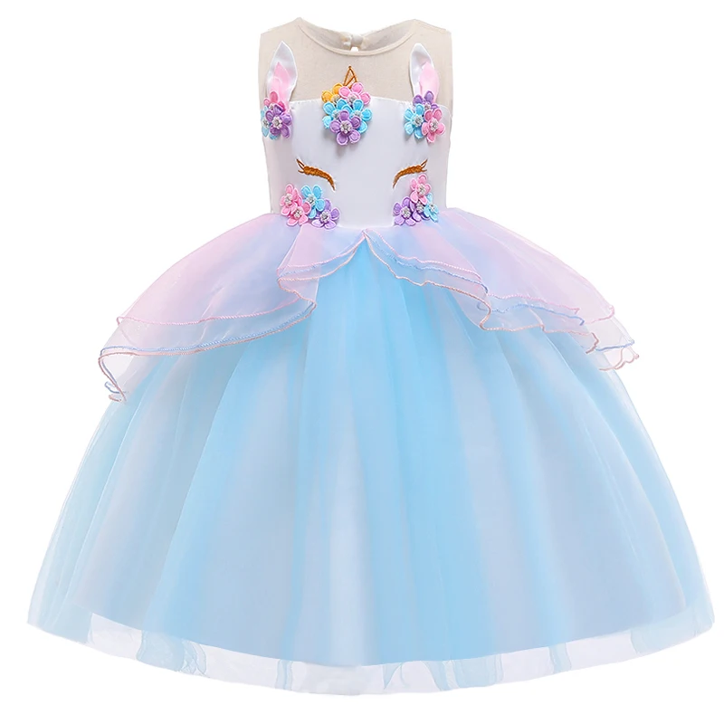 

Wholesale Baby cloth Kids Unicorn Ball gown Frock Design Girl Party Dresses DJS006