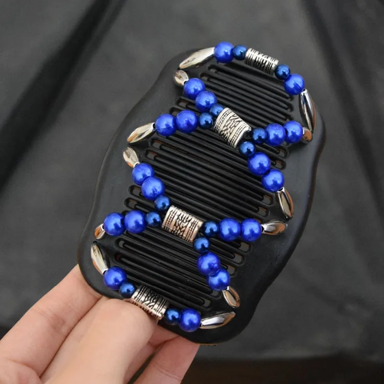 

New Magic Hair Comb Double Stretch Fashion Elastic Women Clips DIY Hairstyle Beaded, Any color is available