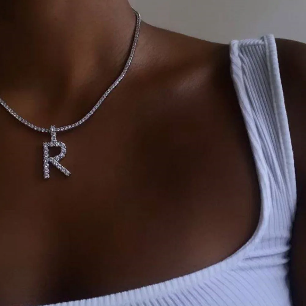 

Custom Diamond Letter Pendant Necklace Initial For Men And Women
