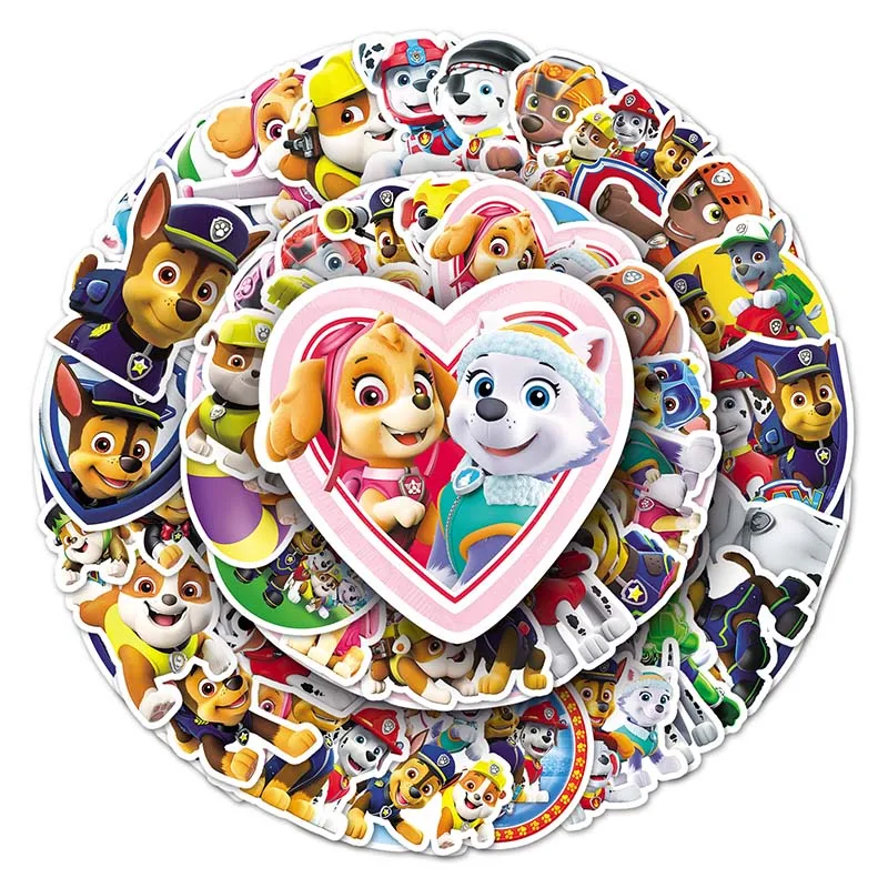 50 PCS Factory Outlet Custom Die Cut  Sticker Waterproof Printing PVC Cartoon PAW Anime Stickers Sheet