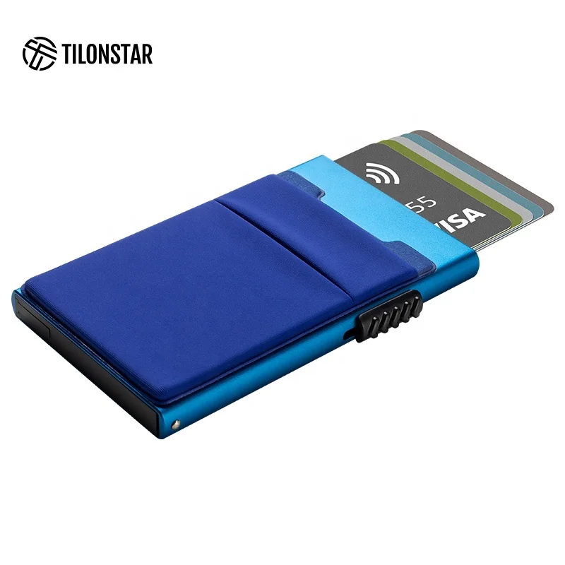 

Ultra Thin Metal Wallet RFID Blocking Credit Card Holder Slim Card Case for Travel and Work