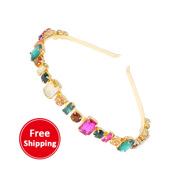 

Stained glass drill headband female temperament all-match simple alloy headwear