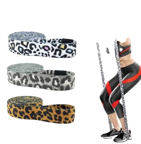 

Yoga Exercise Leopard Print Workout Elastic Long Fitness Pull Up Booty Bands Resistance Bands, As photoes