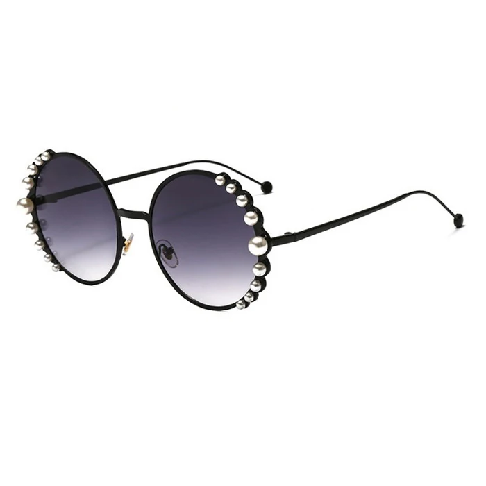 

black Big frame sunglasses women Female 2021 STOCK Pearls Sun Glasses Sunglasses oversize round sunglass