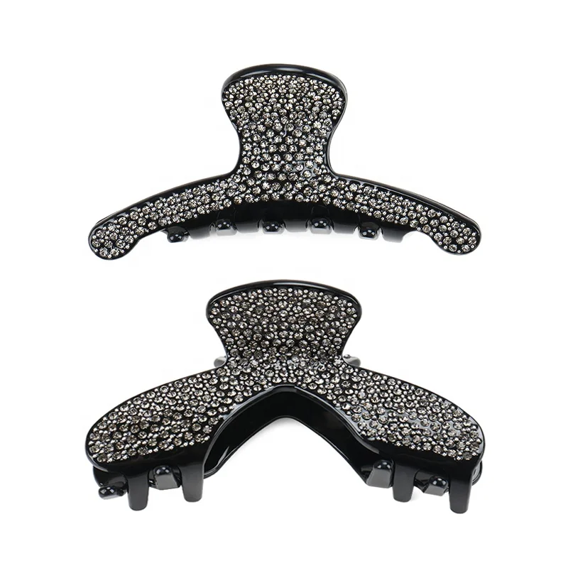 

Black Ore Crystal Hair Claw Pave Full Rhinestones Women Hair Accessories Large Hair Claw Jewelry