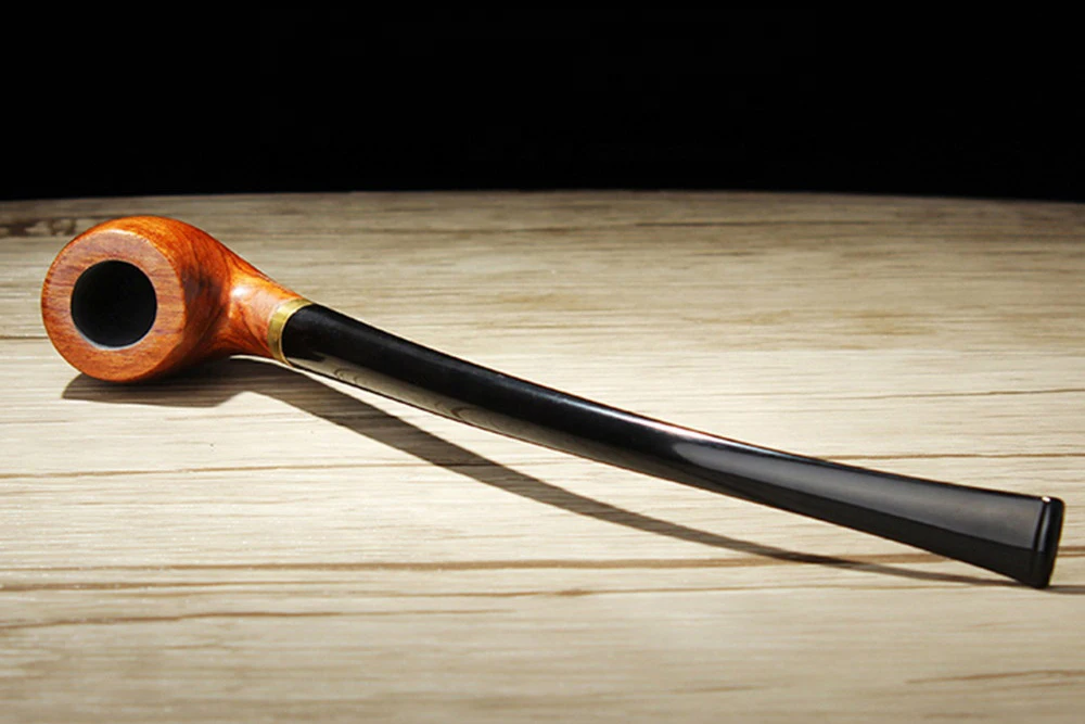 wood smoking pipe for weed 3mm filter churchwarden long stem