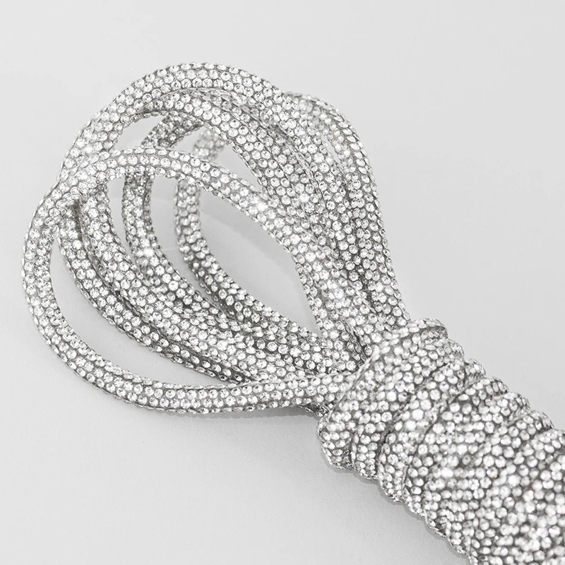 

Wholesale Garment Accessories 7 Rows Luxury crystal diamond rhinestone cord for hoodies crystal rhinestone rope tube