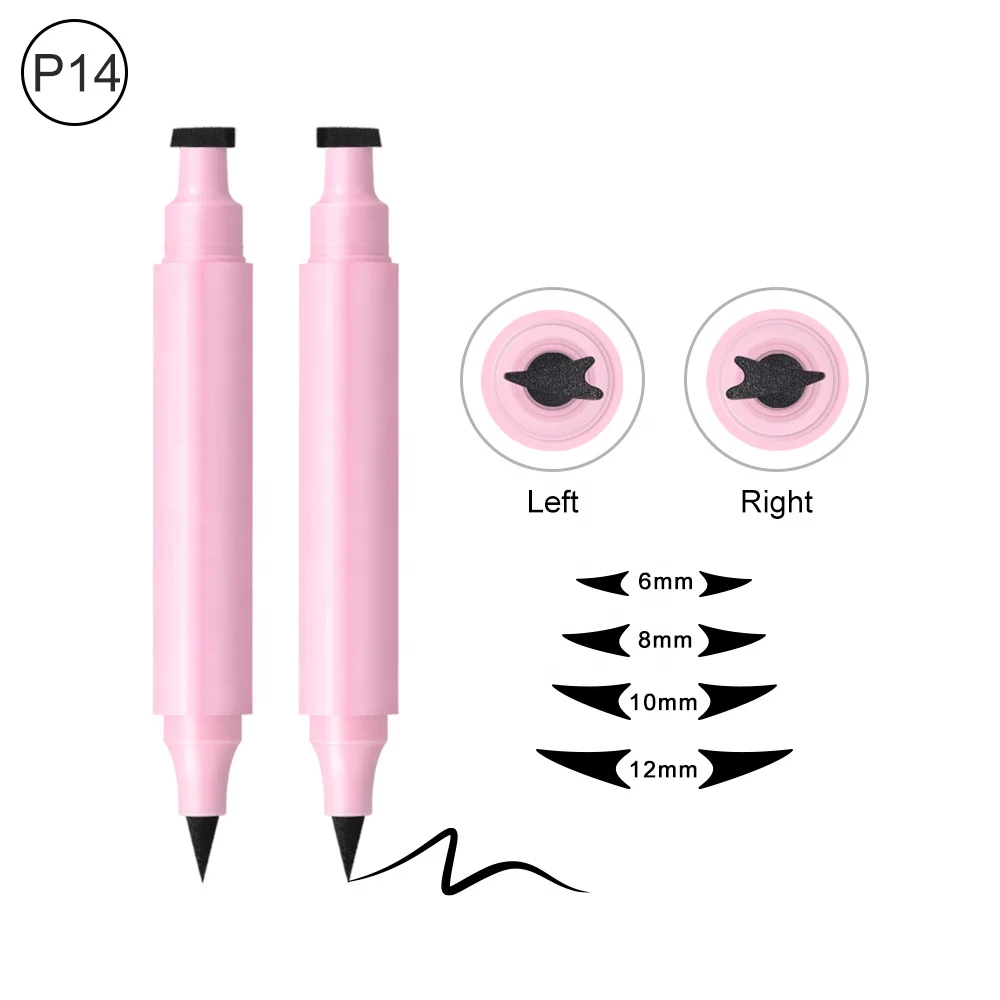 

Custom Logo waterproof 2 in1 pink winged eyeliner stamp for cat eyes