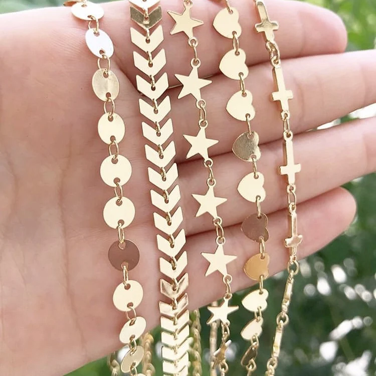 

LS-A2579 luxury gold plating chain necklace choker,star heart cross necklace choker jewelry, As is