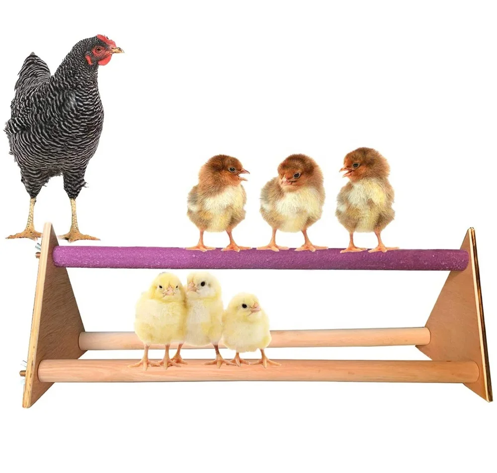 

Chicken Perch Bird Wood Stand Chicken Swing Perch Rooster Hen Stand Rack Chicken Roost Handmade Toy for Large Bird Macaw Chicke, Mix color
