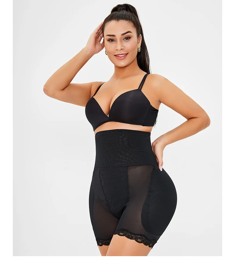 

Miket New Butt Lifter Plus Size High-waisted Crotch-foam Butt Pants Slimming Tummy Control Pant Sexy Butt Pants, Black