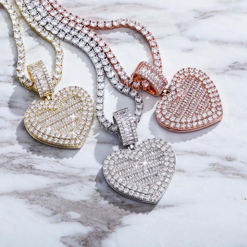 

Customized Personalized Picture Heart Opened Case Photo Memory Necklace, Silver,gold,rose