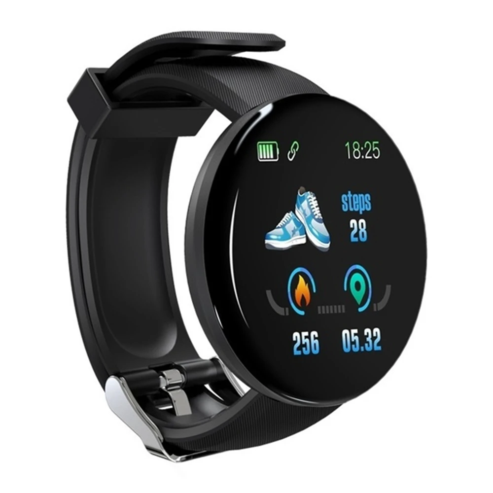 

Most Popular Drogontech D18 App Smart Bracelet Fitness Tracker Heart Rate Monitor IP67 Round Screen D18s Smart Watch, Black, blue, green, purple, red