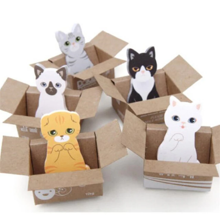 

Creative Cartoon Cat Memo Pad Sticky Notes Sticker Gift for Student Scrapbooking Writing School Office Supply