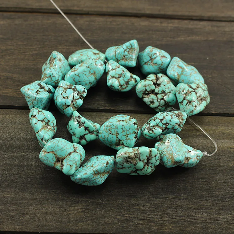 

TB0443 20x25mm gemstone turquoise nugget stones beads
