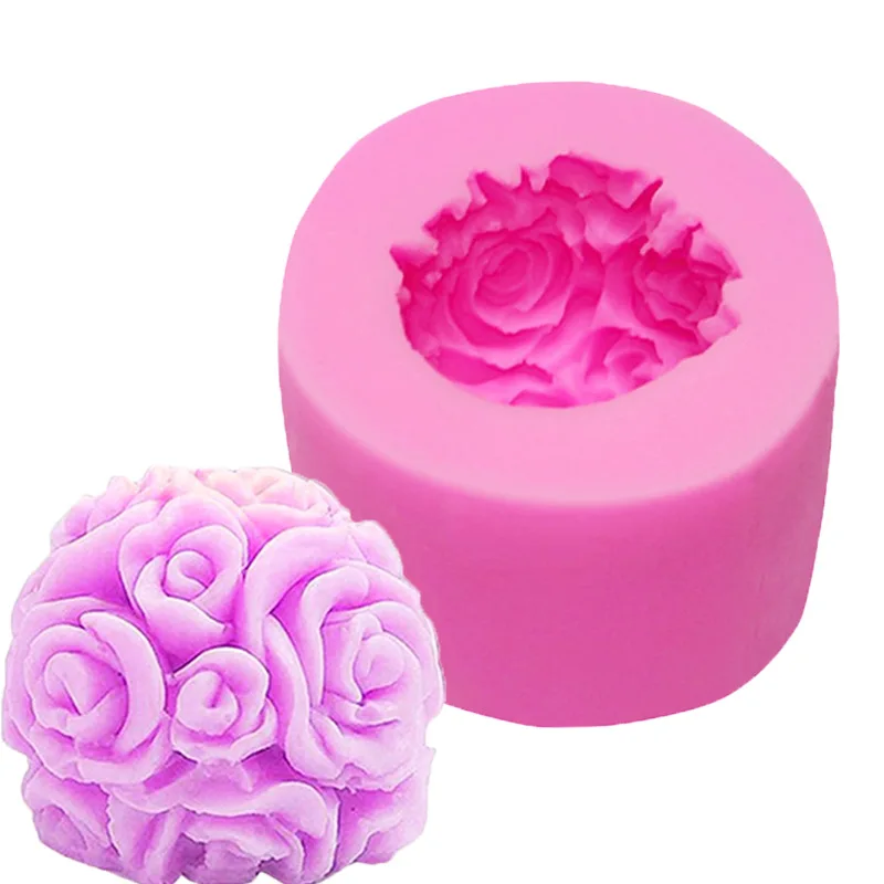 

Big Bouquet Rose Flower Ball Silicone Fondant Mold Handmade Soap Mold Baking Decoration Cake Pastry Crafts Mold Accessories