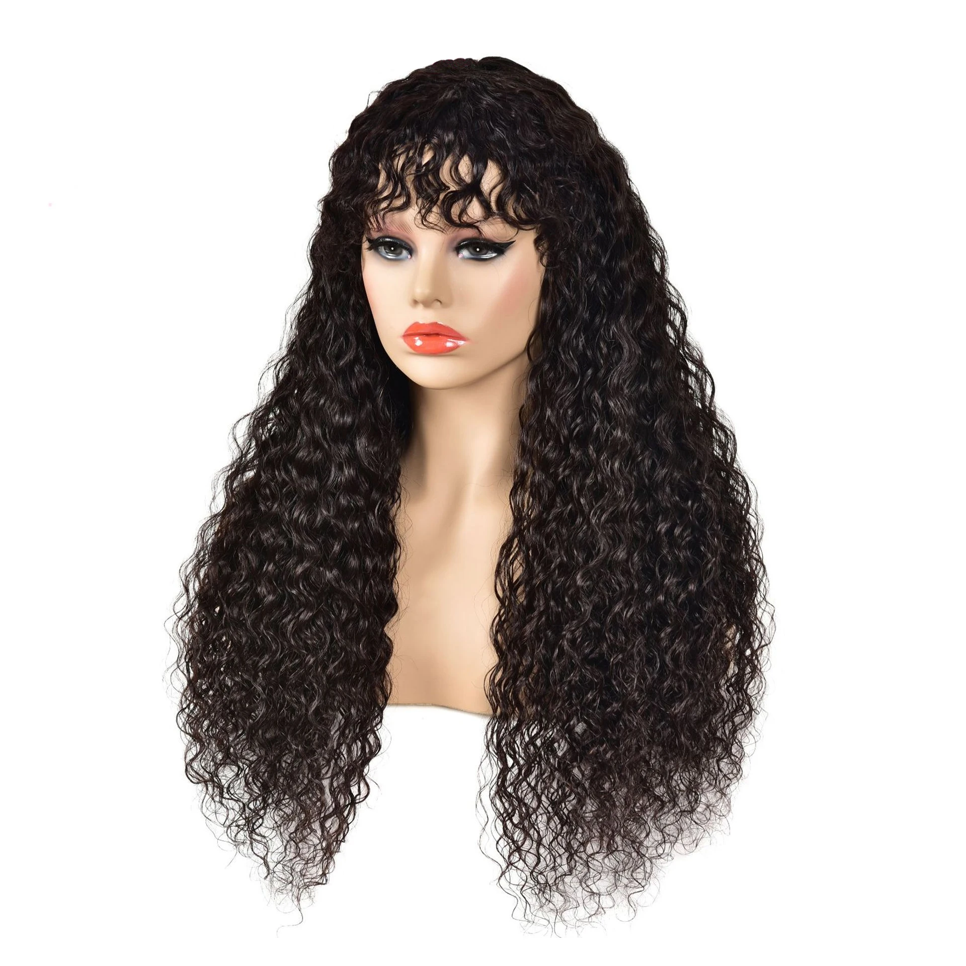 

Direct Factory Wholesale no tangle no shedding 100% Brazilian virgin human hair wigs water wave lace frontal curly wig