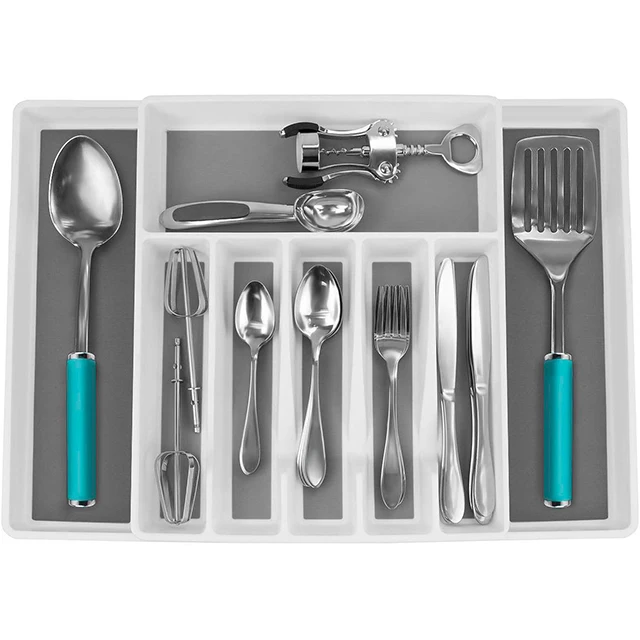 
ZNF00105 Multi-Purpose Storage for Kitchen Office Bathroom Flatware Cutlery Drawer Organizer Expandable Cutlery Drawer Tray 