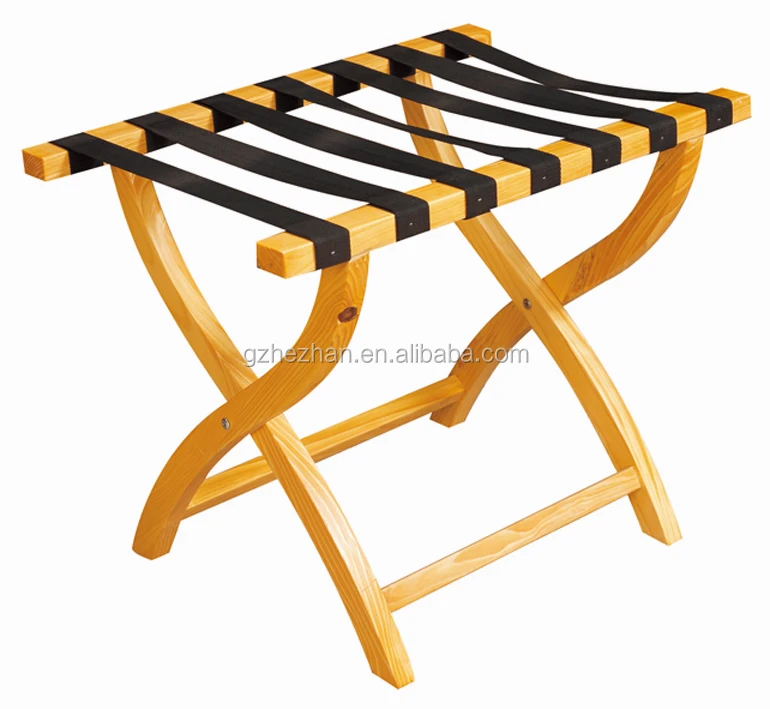 
Classic Mahogany Folding Luggage Stand for Hotel Room / Wooden Luggage Racks 
