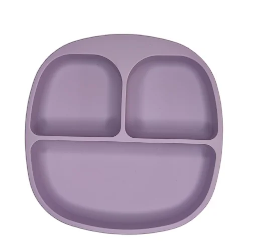 

feeding set baby silicone suction plate divided feeding baby silicone plate micro wave safe baby silicone plate, Blue,green,yellow,pink