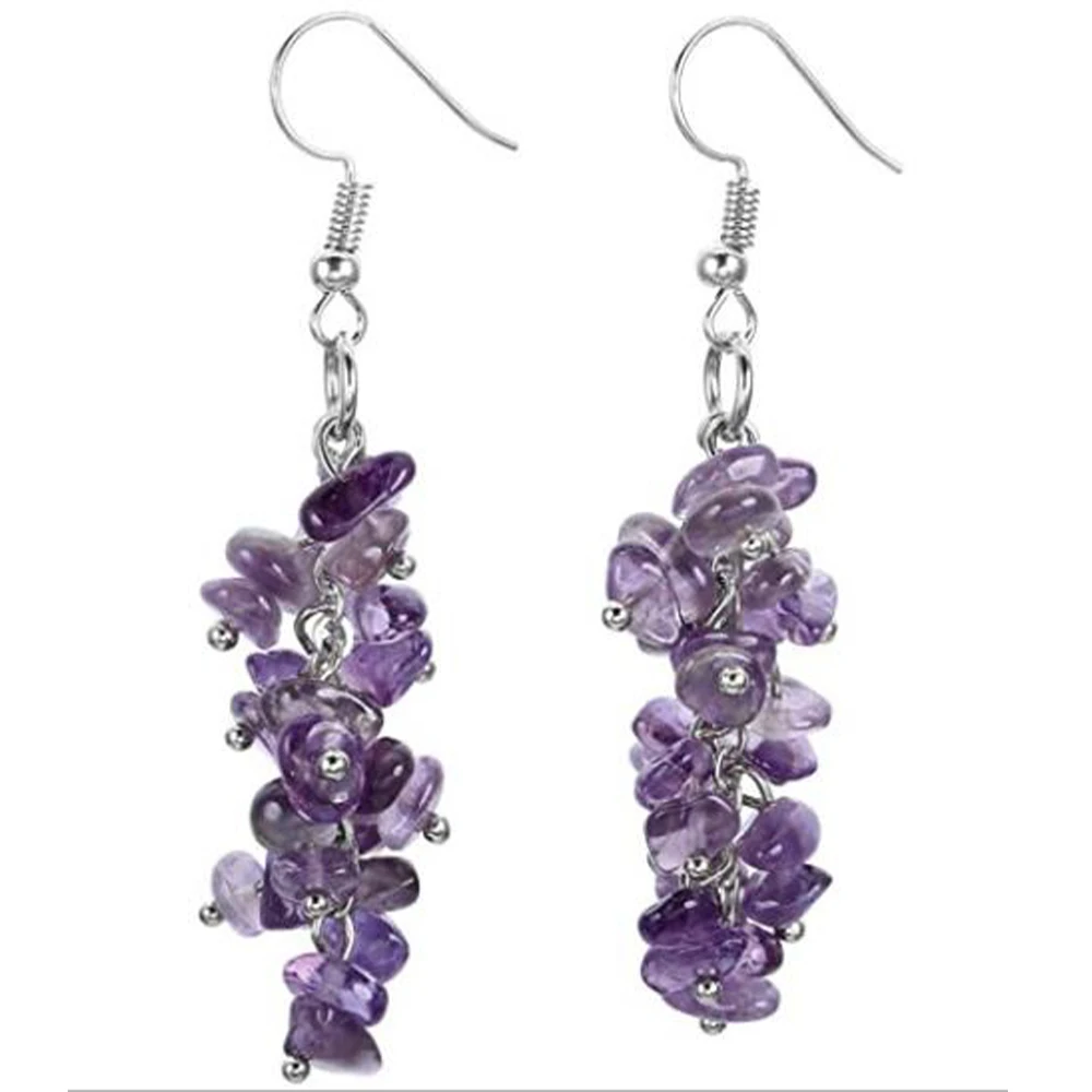 

XuQian Hot Sale Natural Stone Beads Fashion Earring Handmade Earrings For Women, Picture