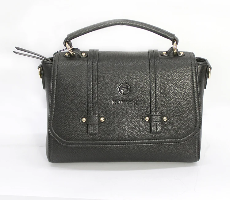 

China factory price wholesale in stock low MOQ private logo black PU leather bags women handbags ladies luxury