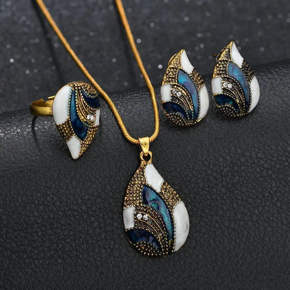 

Hot Selling Wholesale Fashion Wedding Cubic Zircon Earring And Necklace Ring Jewelry Set