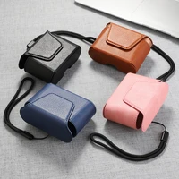 

Customized Design Easy Carrying Pu leather Pouch Case for Apple Airpods pro with anti-lost holder strap