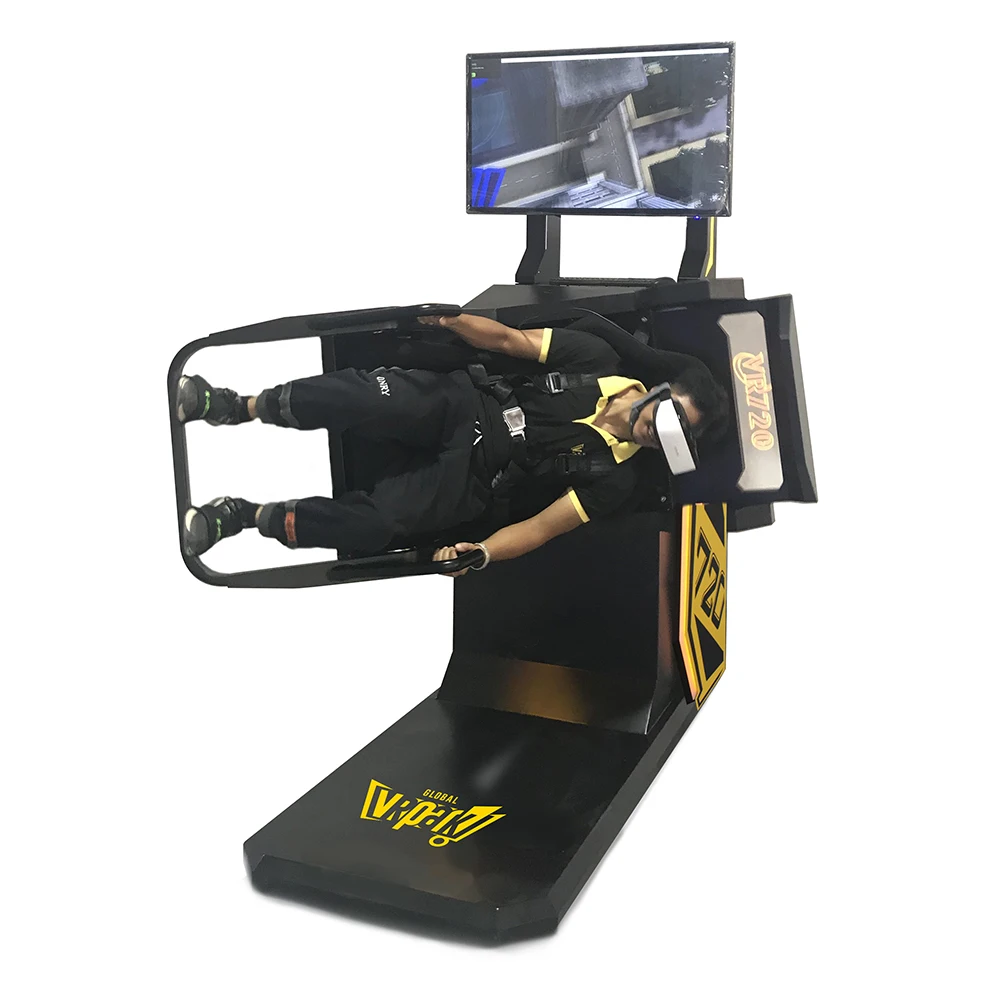 

360 720 Degree Motion 9D VR Chair Simulator Game Machine for Gaming Station Carnival Games Theme Park, Black