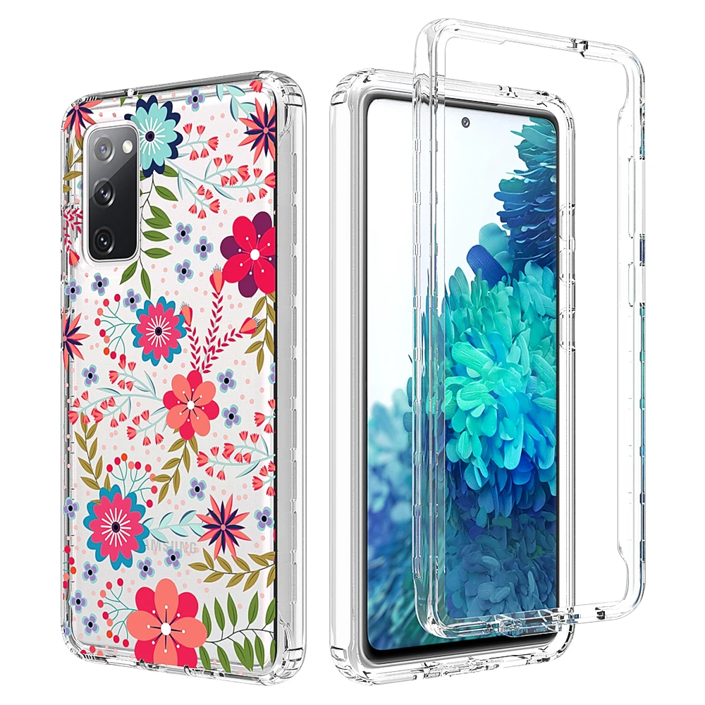 

Colorful Clear Back Cover For Samsung Galaxy S20 FE Fashion Eco Friendly Transparent Waterproof Shockproof TPU+PC Phone Cases