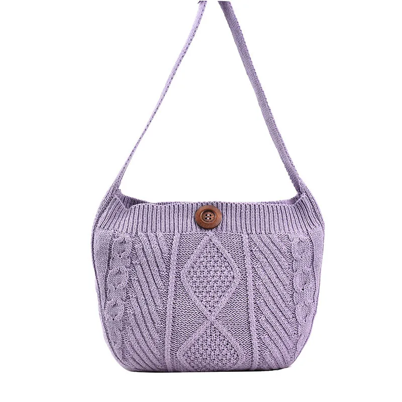 

Women's 2021 Bag Cloth Crochet Woven Bag Hand Made Woven Lock Women's Crossbody Single Small Ladies' Shoulder Bag New sac a main, 3 colors as shown