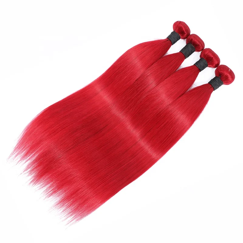 

Mellow Waves Red Hair One Bundle Brazilian Virgin Human Hair Weft Extensions Burgundy Straight Sew in Hair Weave 100g/bundle