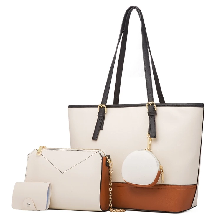 

Trending 2021 Large Capacity Luxury Vegan Leather 4 in 1 Shoulder Bag And Purses Sets Women's Handbags Set Ladies Hand Bags