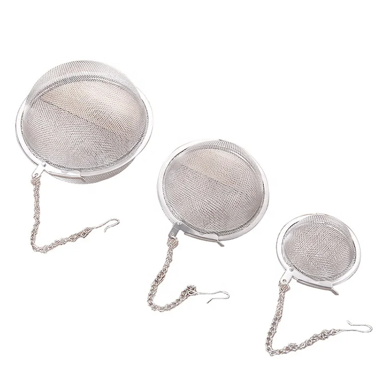 

304SS 5cm Strainer Charm Custom Ball Stainless Steel Lid Mesh Reusable Shape Infuser Tea