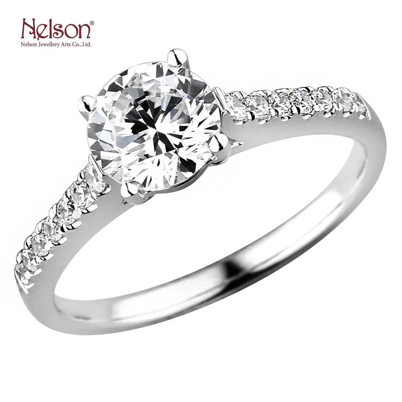 

OEM ODM Good Anniversary mixed selection zero risk wholesale price 18K White Gold Diamond Solitaire Semi Mount Ring For Women