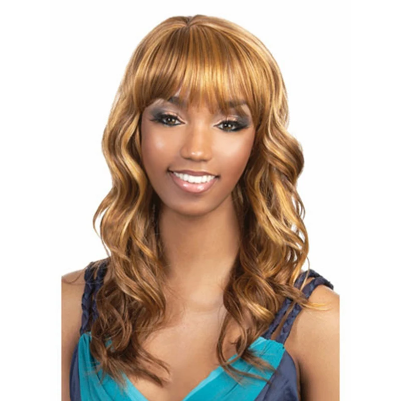 

New Design Natural Color Ombre Medium Golden Brown Loose Wave Lace Raw Hair Cuticle Aligned Lace Front Wigs