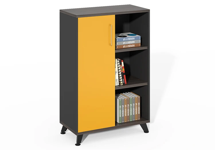Customize Openshelf 3 swing doors book storage cabinet wood cabinet
